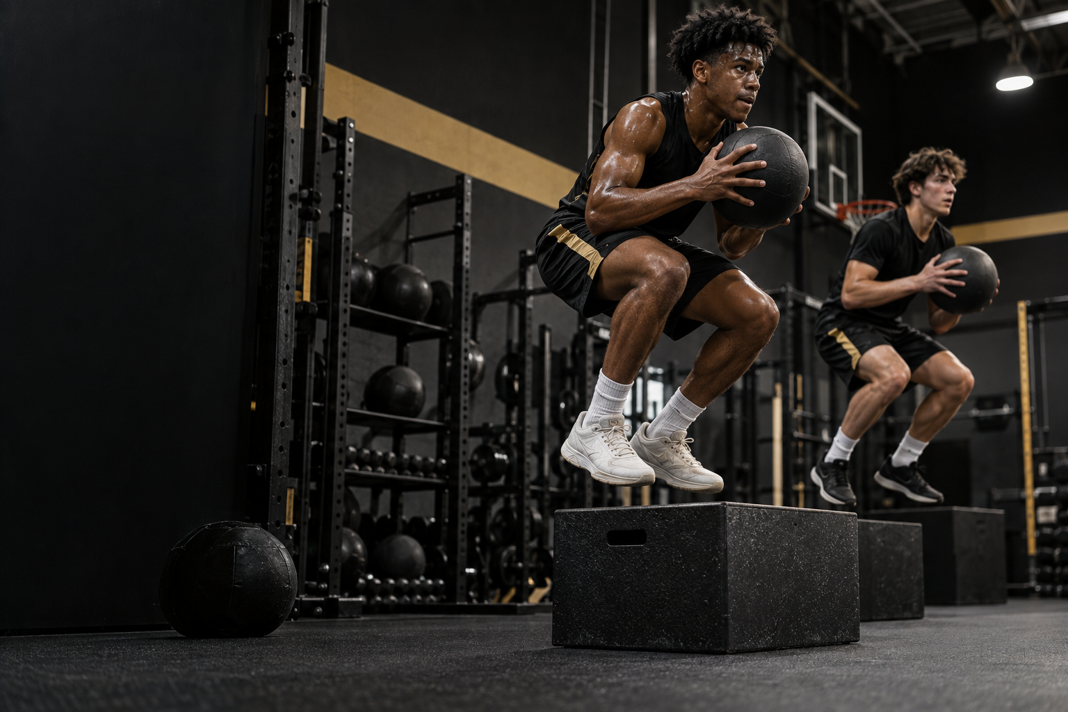 Athlete training strength and movement